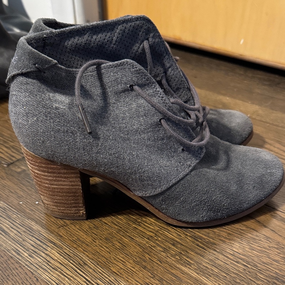 Toms Charcoal Ankle Booties